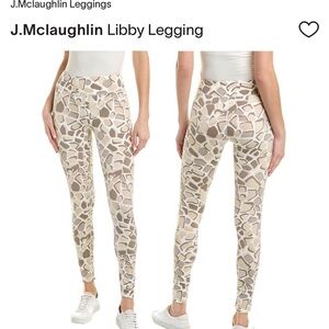NWT J. McLaughlin Libby Off White and Brown Cobblestone Print Leggings‎ Size XS